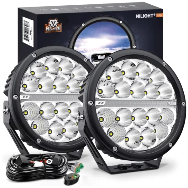 Led kastarar 7″ með tengisetti (2.stk)