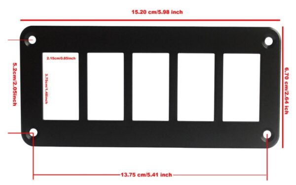 Panel fyrir rofa fimmfaldur